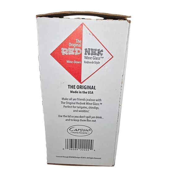 The Original Red Nek Wine Glass Redneck Ball Mason Jar Chalice Cup By Carson - Picture 3 of 6